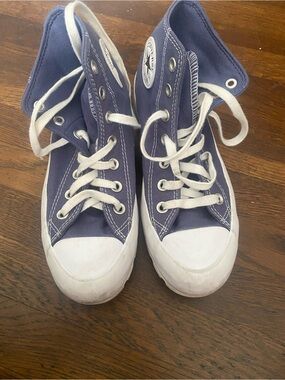 Converse High-Top Sneakers in Navy and White